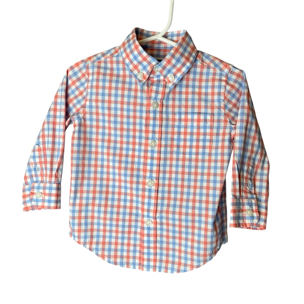 Janie and Jack Easter Checker Plaid Button Shirt 12-18M